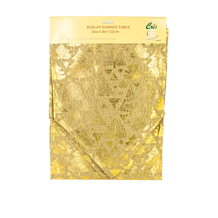 Decoratiune masa de Craciun, auriu, 32x180cm