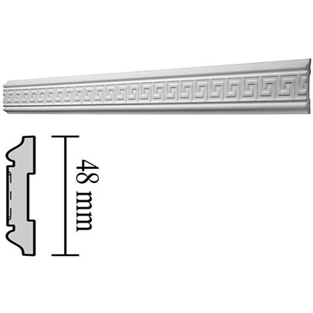 Bagheta decorativa Decosa Melanie, alb, polimer dur, 2m