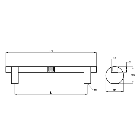 Maner din aluminiu cu terminatii FA26183 192 mm, crom/crom mat