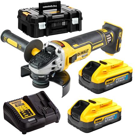 Polizor unghiular DeWalt DCG405H2T cu acumulator Powerstack, 18 V, 125 mm, 9000 rpm