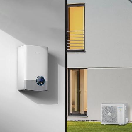 Pompa de caldura aer-apa Hisense Hi-Therma Split, A+++, 12 kW trifazic, ue AHS-120HEDSAA-23 si ui AHW-120HEDS1