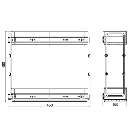 Cos Teko, sistem Soft-Close, otel cromat 160x450x460 mm