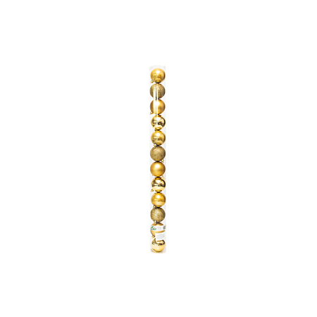 Set 12 globuri decorative de Craciun, plastic, auriu, 6 cm