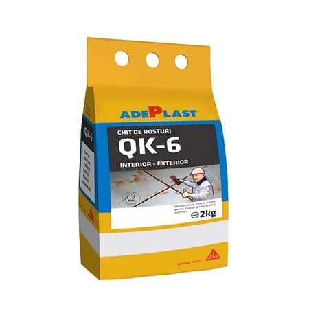 Chit de rosturi gresie si faianta Adeplast Quarz Kit QK-6, alb, interior/exterior, 2 kg