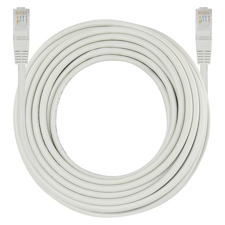 Cablu retea UTP cat 5e Emos, 10 m, gri, mufat 2 x RJ45
