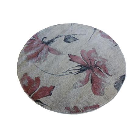 Covor modern Matrix 5546-16833, polipropilena, model floral, bej, rotund, 220 cm