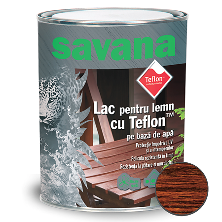 Lac acrilic pentru lemn Savana, mahon, pe baza de apa, interior / exterior, 0.75 L