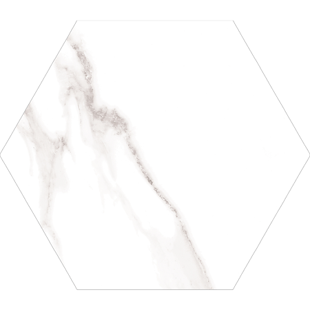 Gresie interior/ exterior Dortmund, mat, alb, marmura, hexagonala, 22.5 x 25.9 cm