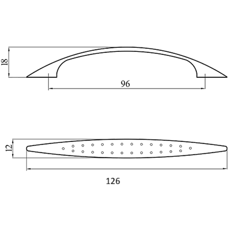 Maner Noktali, zamac, negru, 96 mm