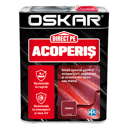 Vopsea Oskar Direct pe Acoperis, visiniu, exterior, 2.5 l