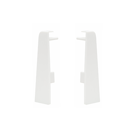 Set terminatie plinta parchet stanga/dreapta Set, alb, MDF, 60 x 19 mm, 4 bucati/set