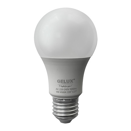 Bec LED Gelux, E27, 9 W, 806 lumeni, lumina rece 6500 K