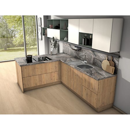 Blat bucatarie Egger F093 ST7, semi - mat, Marmura Cipollino gri, 4100 x 600 x 38 mm