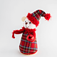 Decoratiune iarna urs, rosu cadrilat, 18 cm Decoratiune iarna urs, rosu cadrilat, 18 cm