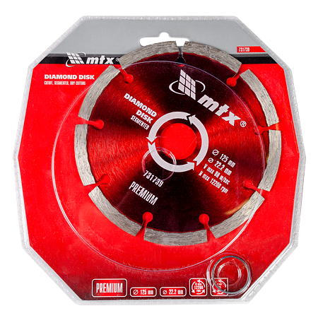 Disc diamantat debitare beton MTX Premium, 125 x 22.2 mm
