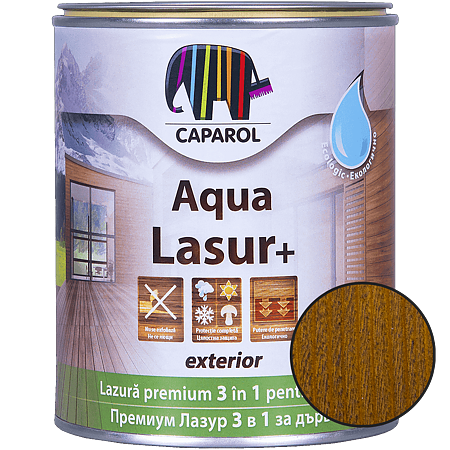 Lazura pentru lemn de exterior Caparol Aqua Lasur +, nuc, 0,75 l