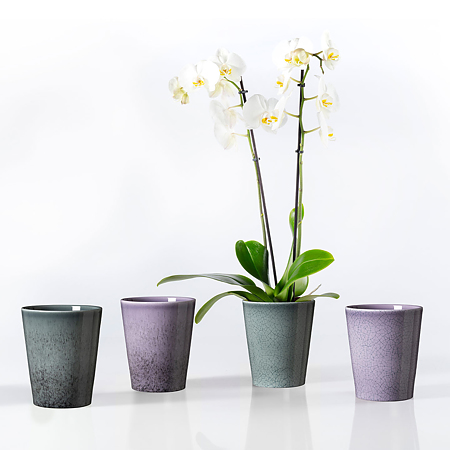 Ghiveci SK Medina Glaze, ceramica, gri petrol mat, diametru 13 cm, 15 cm