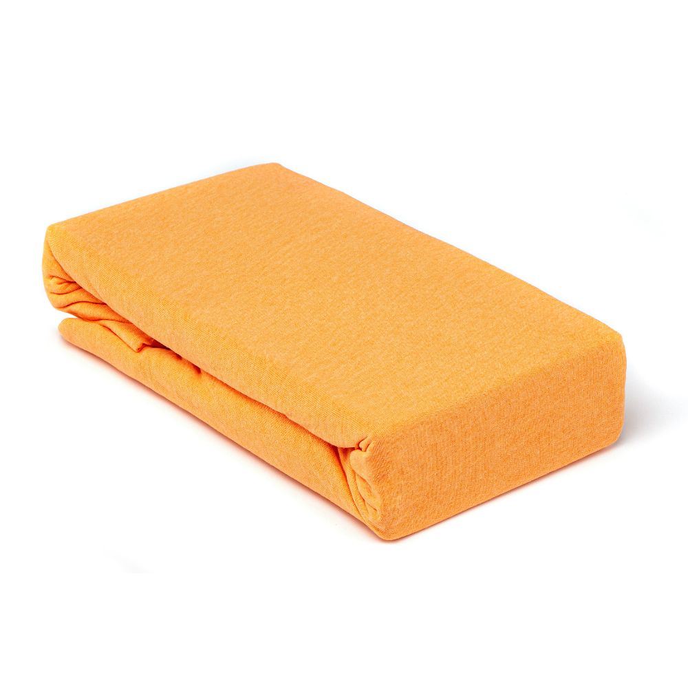 huse pat cu elastic 140/200 Husa saltea Jersey orange, cu elastic, bumbac 100%, 140 x 200 cm