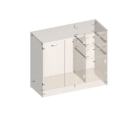Comoda pal melaminat, mesteacan, 120 x 100 x 50 cm