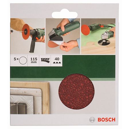 Foi abrazive Bosch, granulatie 40, 115 mm, 5 bucati, pentru polizor unghiular