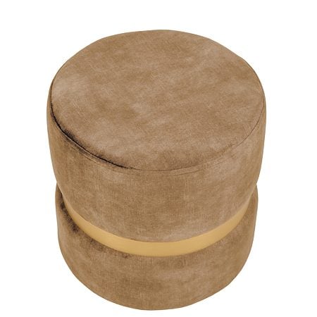Taburet Ring, inel auriu, stofa bej P03, rotund, 38 x 38 x 40 cm