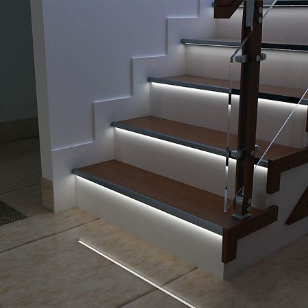Profil banda LED pentru treapta LED.814.10.1.2.MKR2, aluminiu, incorporabil, mat, gri, 24 x 1200 mm