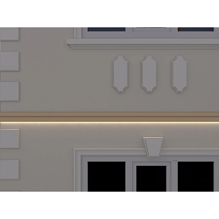 Brau decorativ de exterior soclu FP325, polistiren EPS100 + mortar, 150 x 50 x 2000 mm