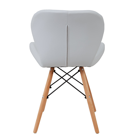 Scaun bucatarie / living Eliza, tapitat, piele ecologica, cadru de lemn, alb, max. 110 Kg., 73 x 47 cm
