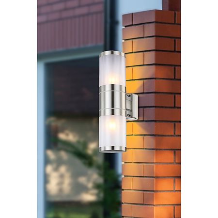 Aplica exterior Xeloo, inox, doua surse de iluminat, IP44, 2 x 60 W, 102 x 155 x 37 mm Aplica exterior Xeloo, inox, doua surse de iluminat, IP44, 2 x 60 W, 102 x 155 x 37 mm