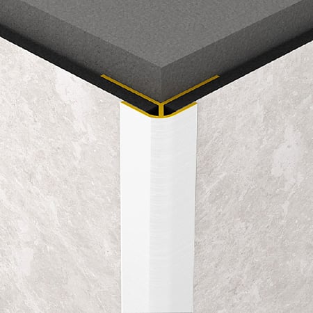 Profil de colt exterior Rocko Tiles, aluminiu anodizat, alb, 2800 mm