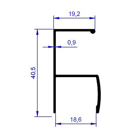 Profil Y pentru placi lemnoase, aluminiu, inox, 3 m