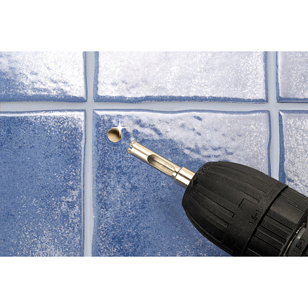 Carota diamantata cu ax Wolfcraft, pentru ceramica, cu burghiu, 10 mm 