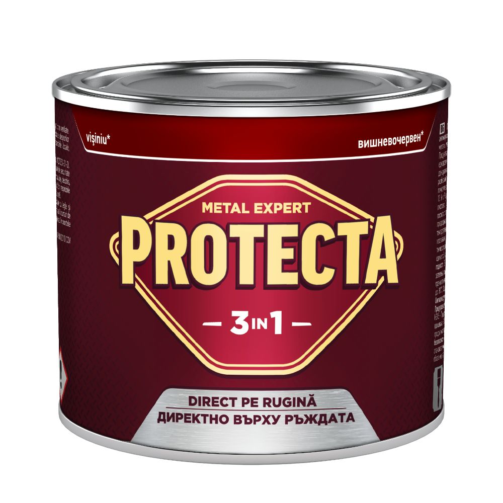 Vopsea alchidica/email Protecta 3 in 1, visiniu, interior/exterior, 0,5 L