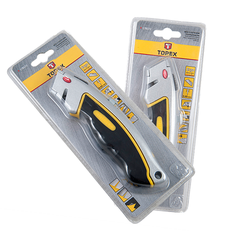 Cutter cu lama trapezoidala, Topex 17B172 + 6 rezerve