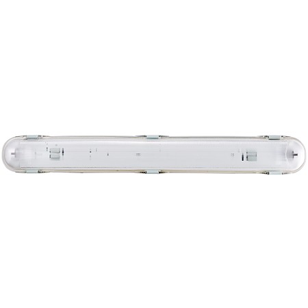 Corp iluminat pentru tub LED Hepol, G13, 1 x T8, IP65, gri, 655 x 80 x 100 mm
