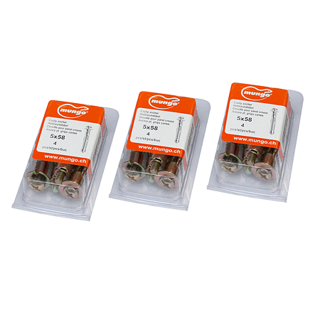 Ancora pentru gips si carton, 5 x 58 mm, 4 buc