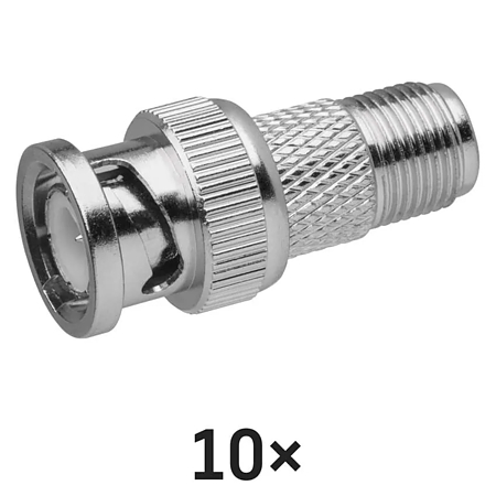 Set adaptoare cablu coaxial Emos, mufe F-BNC, 10 bucati Set adaptoare cablu coaxial Emos, mufe F-BNC, 10 bucati