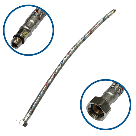 Racord Fanski, EPDM, crom, flexibil, 1/2", 30x 400 mm