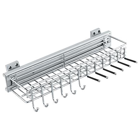 Suport cu glisare pentru cravate, curele si sosete, cromat, 450 mm
