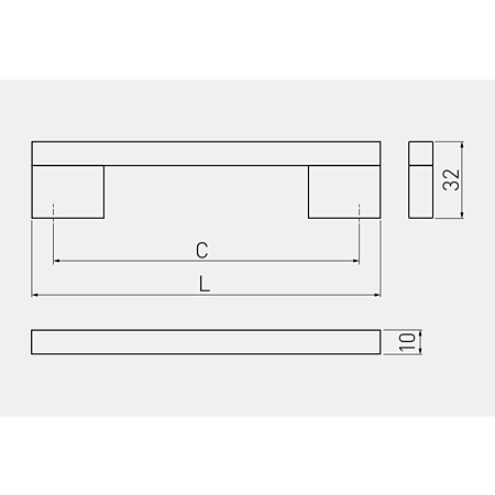 Maner AA-18 din aluminiu, finisaj cromat, L 146 mm, 128 mm