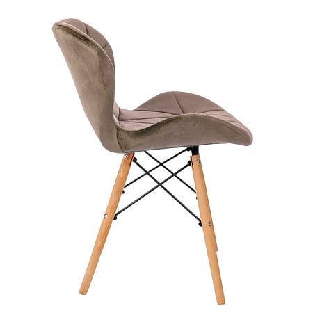 Scaun bucatarie / living Eliza, tapitat, catifea, cadru de lemn, maro, max. 110 Kg., 73 x 47 cm