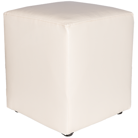 Taburet Cube, tapiterie piele ecologica, crem IP21834, 45x37x37 cm