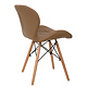 Scaun bucatarie / living Eliza, tapitat, piele ecologica, cadru de lemn, taupe, max. 110 Kg., 73 x 47 cm