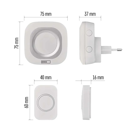 Sonerie wireless Emos P5733W, 150 m, IP44, 36 melodii