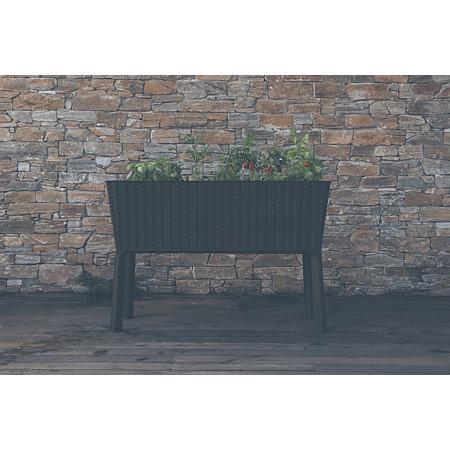 Jardiniera cu picioare Keter, plastic, maro, 120 l