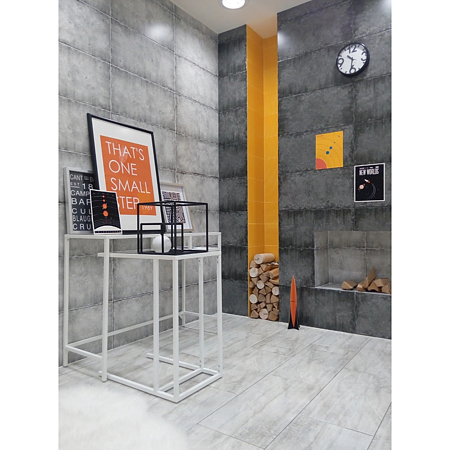 Faianta Megapolis 1T, mata, aspect de beton, gri inchis, dreptunghiulara, 30 x 60 cm