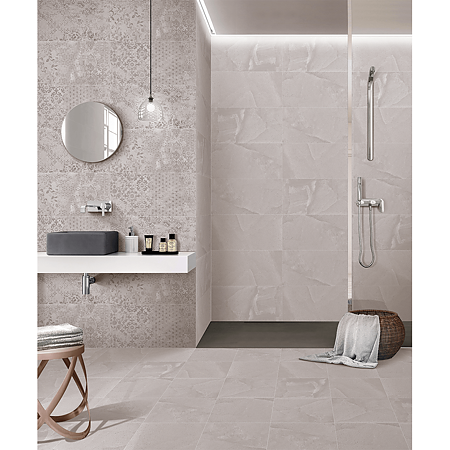 Faianta baie rectificata Ateler Gris HL1, gri, mat, model, 60 x 30 cm