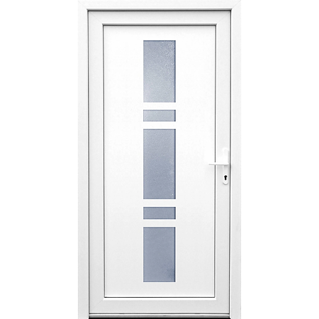 Usa PVC K017 pentru intrare, alb, 110 x 210 cm, dreapta