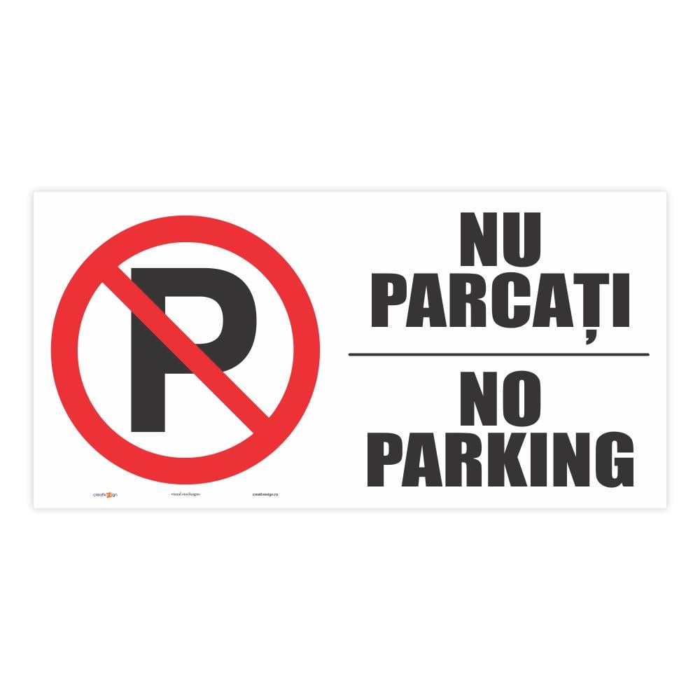 Indicator Nu parcati/No Parking, PVC, 40 x 20 cm