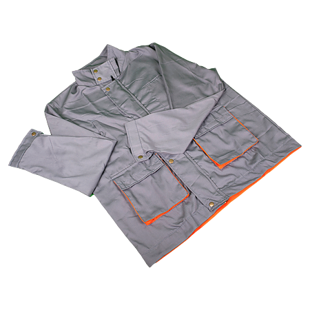 Jacheta de lucru Samoa cu 2 buzunare laterale, marimea 48, gri/portocaliu